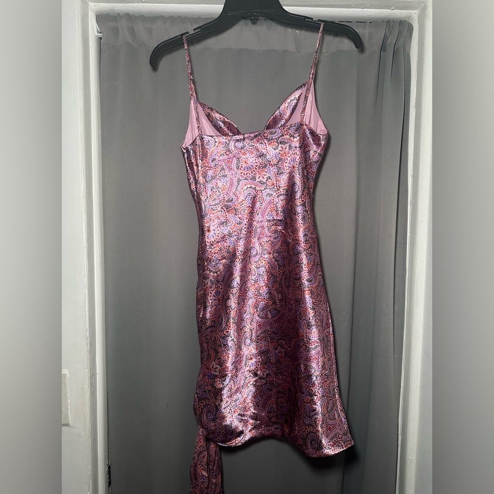 Cinq a Sept Pink Ryder Paisley Print Silk Mini Cocktail Slip Dress Size 4 - Picture 15 of 16